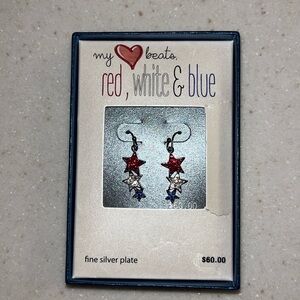 Fine silver plated star earrings